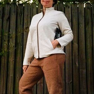 NWT Onque Jacket Blazer Puffer Cotton W Med Cream